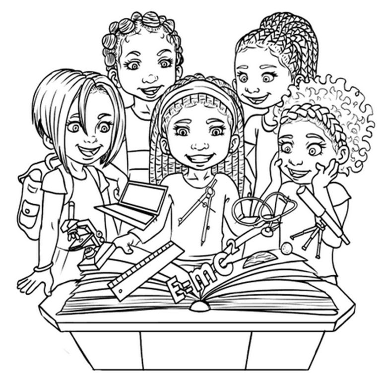 Colouring books featuring African American children with natural hair